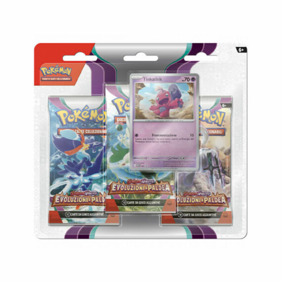 POKEMON TCG - Scarlatto E Violetto: Evoluzioni a Paldea - 3 Pack Blister Tinkatink