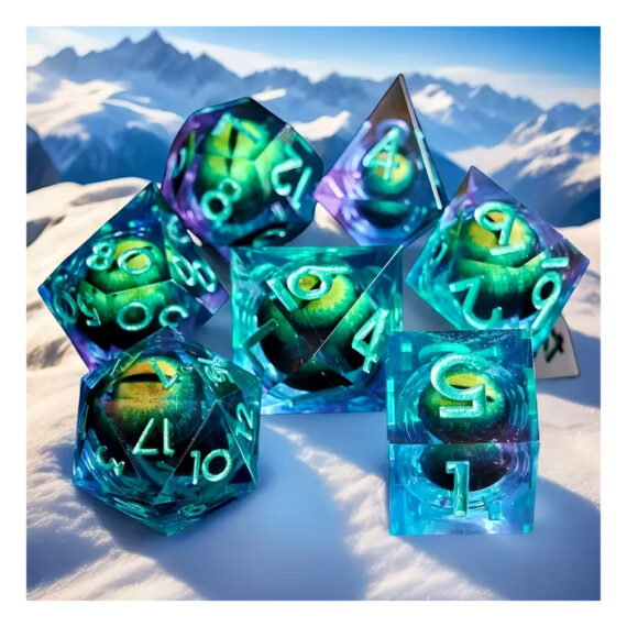 DUNGEONS AND DRAGONS - SET DI DADI OCCHIO DI DRAGO ROTANTE - 7PCS